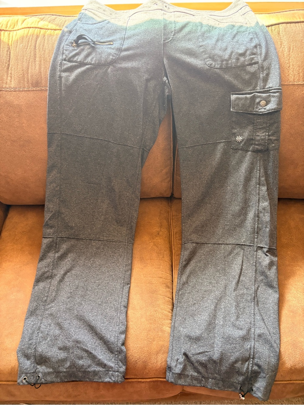 Athleta Men's Dark Gray Cargo Pants with Side Pocket